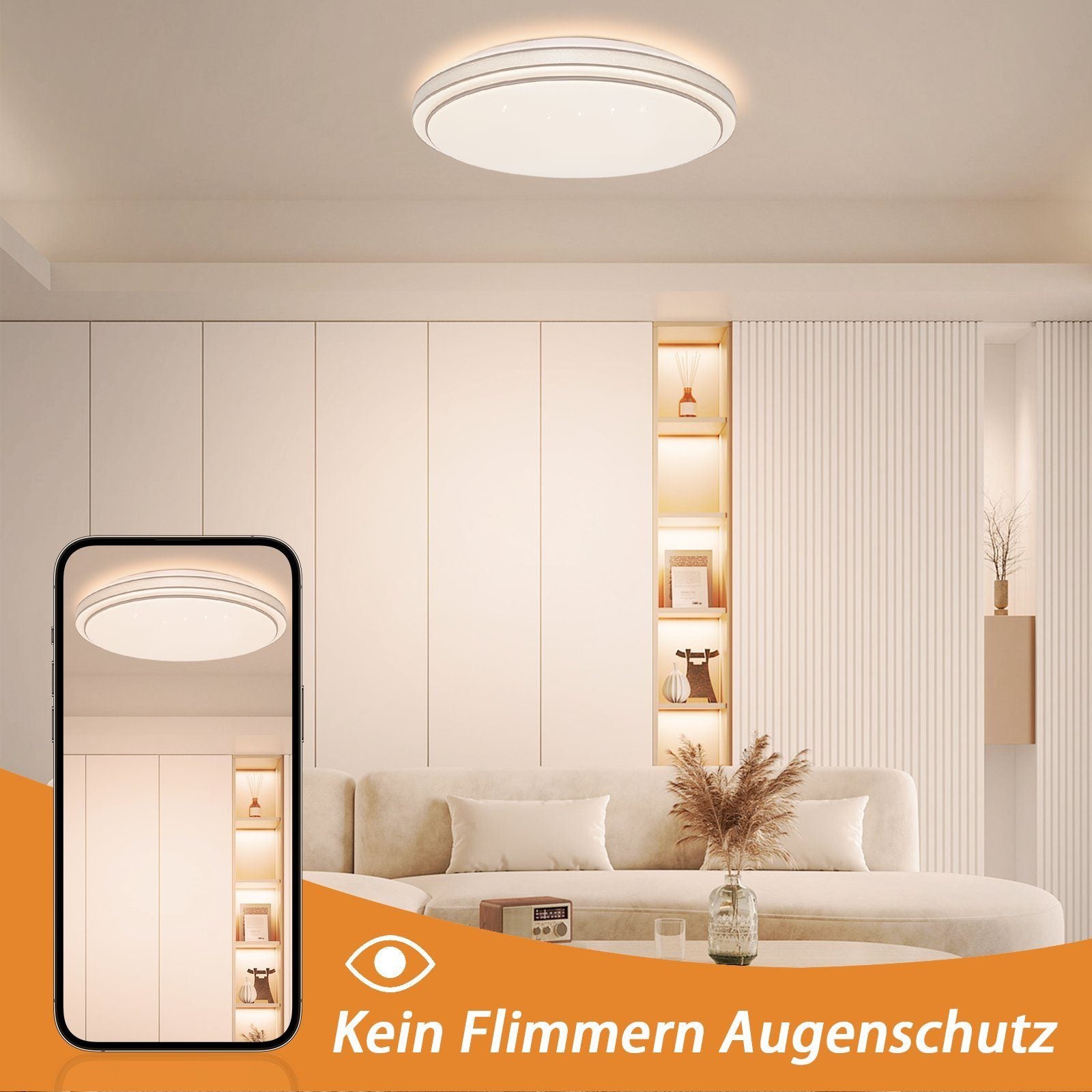 ZMH Lampada da soffitto a LED per soggiorno, Lampada da soffitto a stella, Lampada da soffitto moderna per corridoio