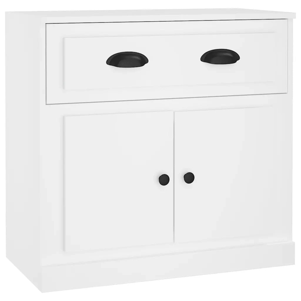 Credenze 2 pz | Madia | Buffet da pranzo | Armadio da pranzo Bianche in Legno Multistrato