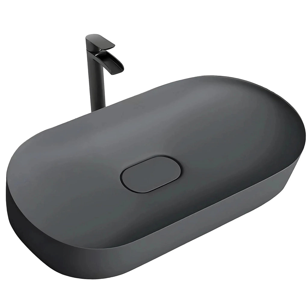 Lavabo In Conglomerato Iris 71 Cm Grey Matt