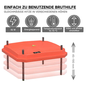 Fudajo Chioccia artificiale 40x40cm 42W Piastra termica per 30-35 pulcini con temperatura regolabile