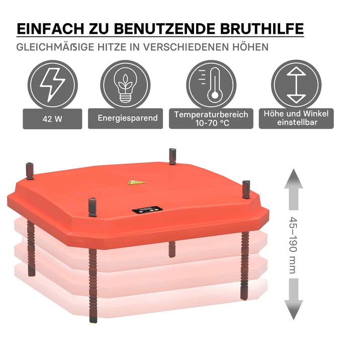 Fudajo Chioccia artificiale 40x40cm 42W Piastra termica per 30-35 pulcini con temperatura regolabile