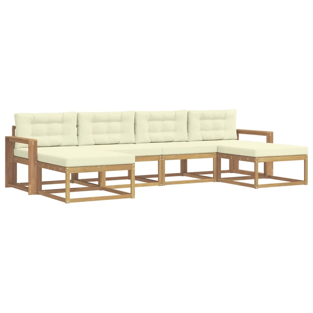 Set di divani da esterno con cuscino 6 pcs Bianco e Crema 3386834