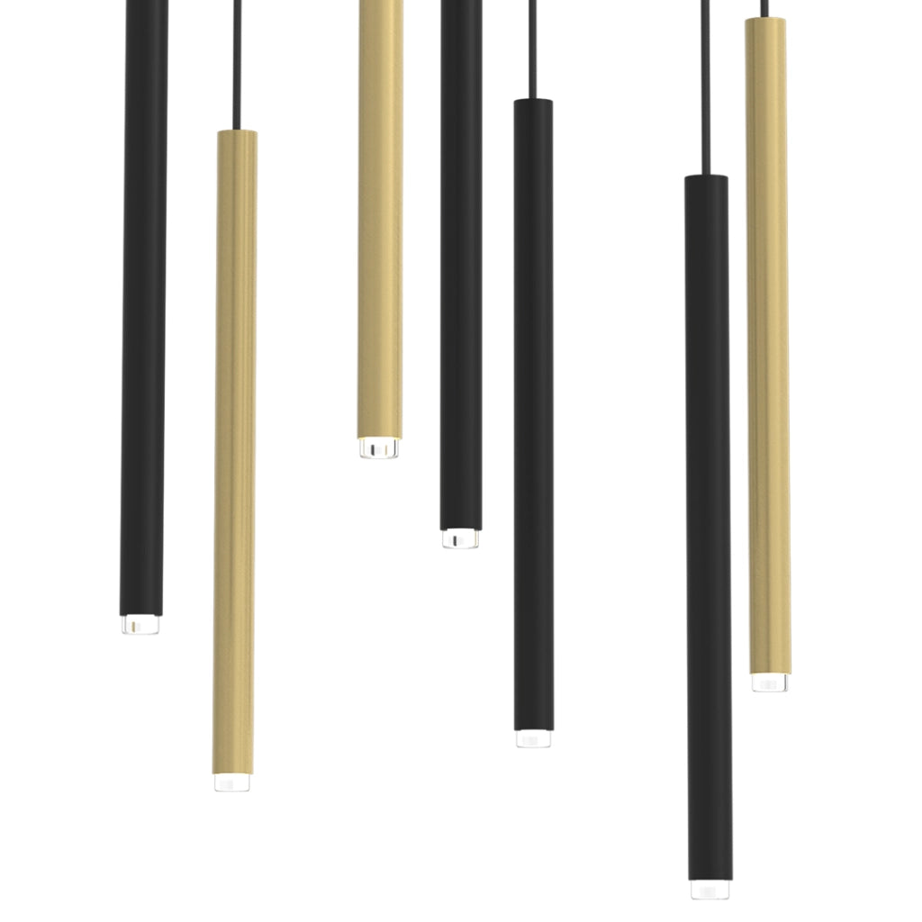 Lampada a sospensione Monza Milagro nero oro 7xG9 Ø44