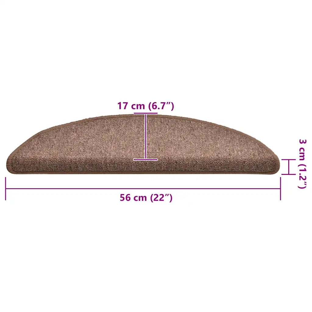 Tappetini per Scale 30 pz Marroni 56x17x3 cm