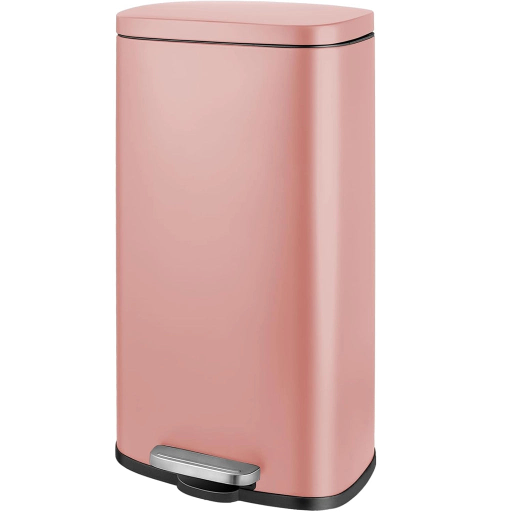 Pattumiera Cucina 50 Litri, Cestino a Pedale in Acciaio con Coperchio a Chiusura Morbida, Secchio Interno, 50 l Cestino per Interno Cucina, Bagno, Ufficio, Nero