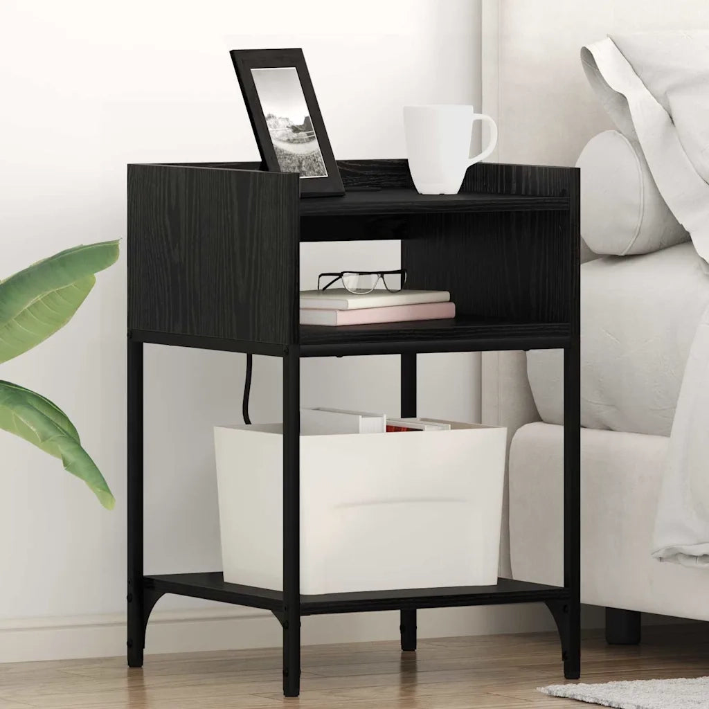 Armadio da Notte Rovere Nero 40 x 40 x 61 cm Legno multistrato 859470
