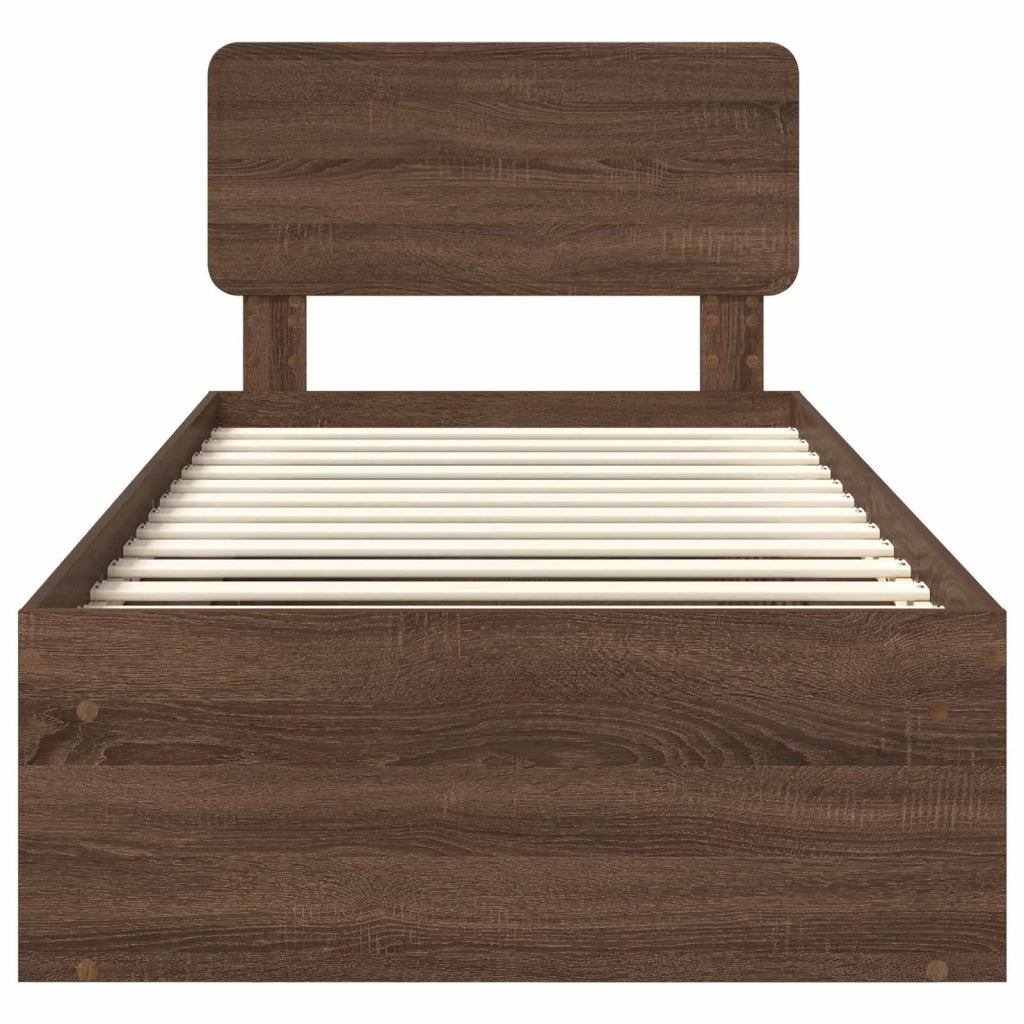 Struttura del letto Rovere Marrone 75 x 190 cm Pino massello 3412147