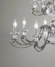 APPLIQUE 1306 2 LUCI FUME' E CROMO ATTACCO E14 L.36CM