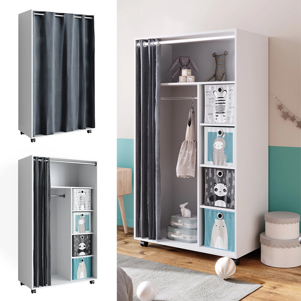 Vicco Armadio multifunzione Bianco 100 x 168 cm