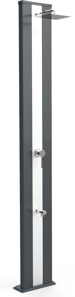 Doccia Solare da Giardino 40L Miscelatore e Lavapiedi Arkema Dada S Grigio Antracite Inox