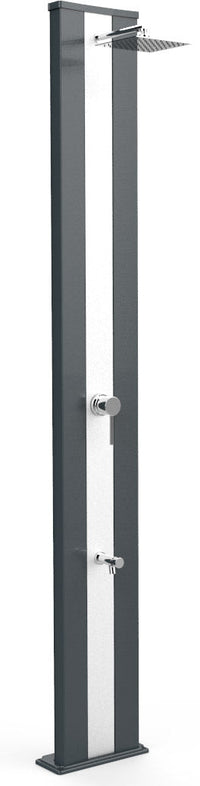 Doccia Solare da Giardino 40L Miscelatore e Lavapiedi Arkema Dada S Grigio Antracite Inox
