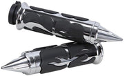 Gomme per Motocicletta - Progettazione Ergonomica - Maniglie - Lega di Alluminio - Nero/Cromo - 25mm - Miglioramento della Comfort