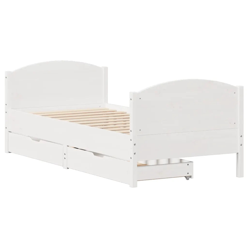 Letto senza Materasso Bianco 90x200 cm Legno Massello di Pino 3301807