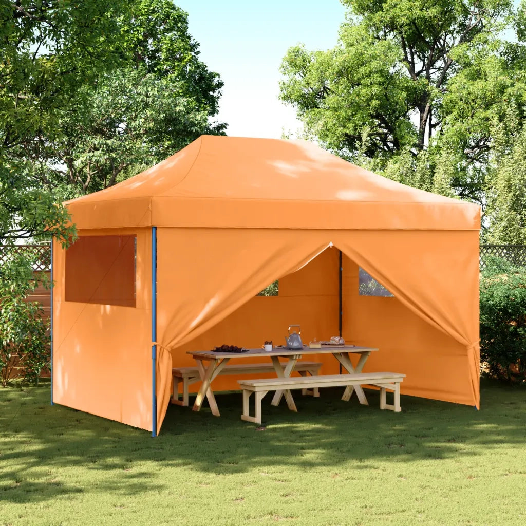 Tendone per Feste Pieghevole Pop-Up con 4 Pareti Arancione 4005025