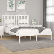 Giroletto-Struttura Letto Bianco in Legno Massello di Pino 200x200 cm 621666