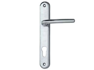 MANIGLIA VEGA CON PLACCA FORO YALE IN ZAMA FINITURA OTTONE CROMATO- - mm.90 foro yale - 2 paio COTTALI