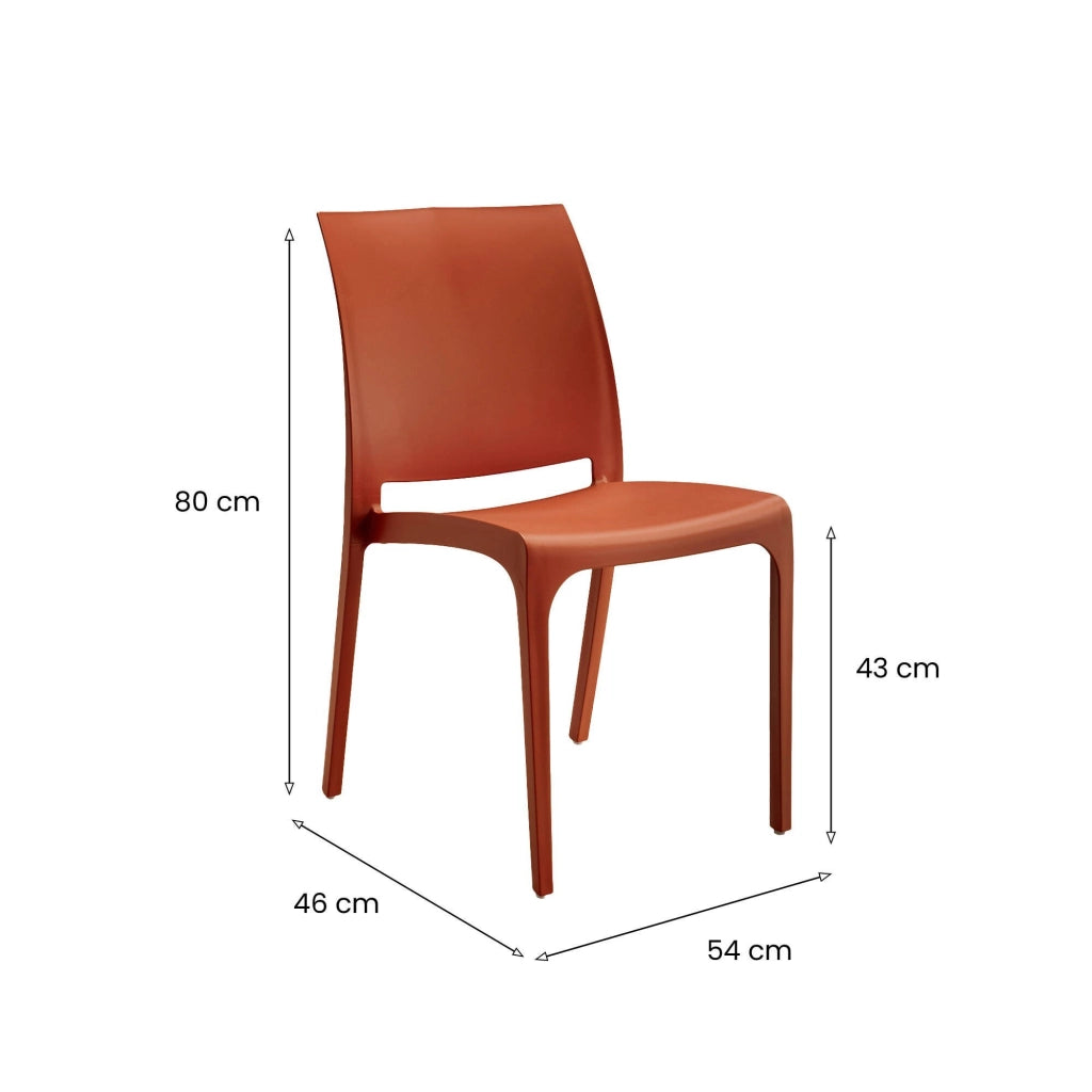 Sedia da esterno Camo, Seggiola da giardino, Seduta outdoor multiuso, Panchina da giardino, Made in Italy, 54x46 h80 cm, Rosso