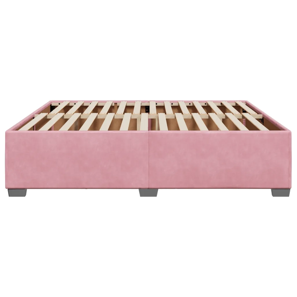 Letto matrimoniale | Letto per adulti | Giroletto Rosa 200x200 cm in Velluto