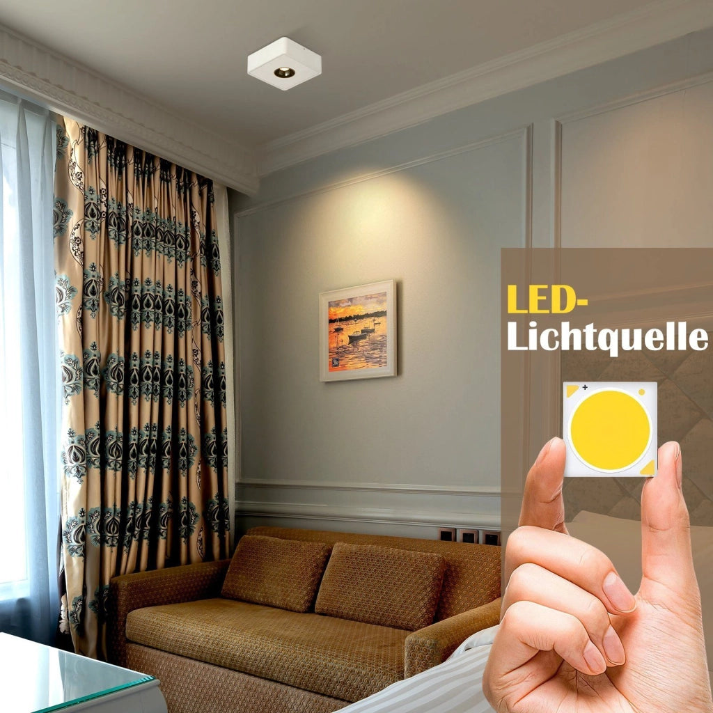 ZMH Faretto da soffitto LED da superficie 7W a sospensione bianco caldo