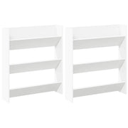 Scarpiere a Muro 2 pz | Mobile per scarpe Bianche 80x18x90 cm in Legno Multistrato