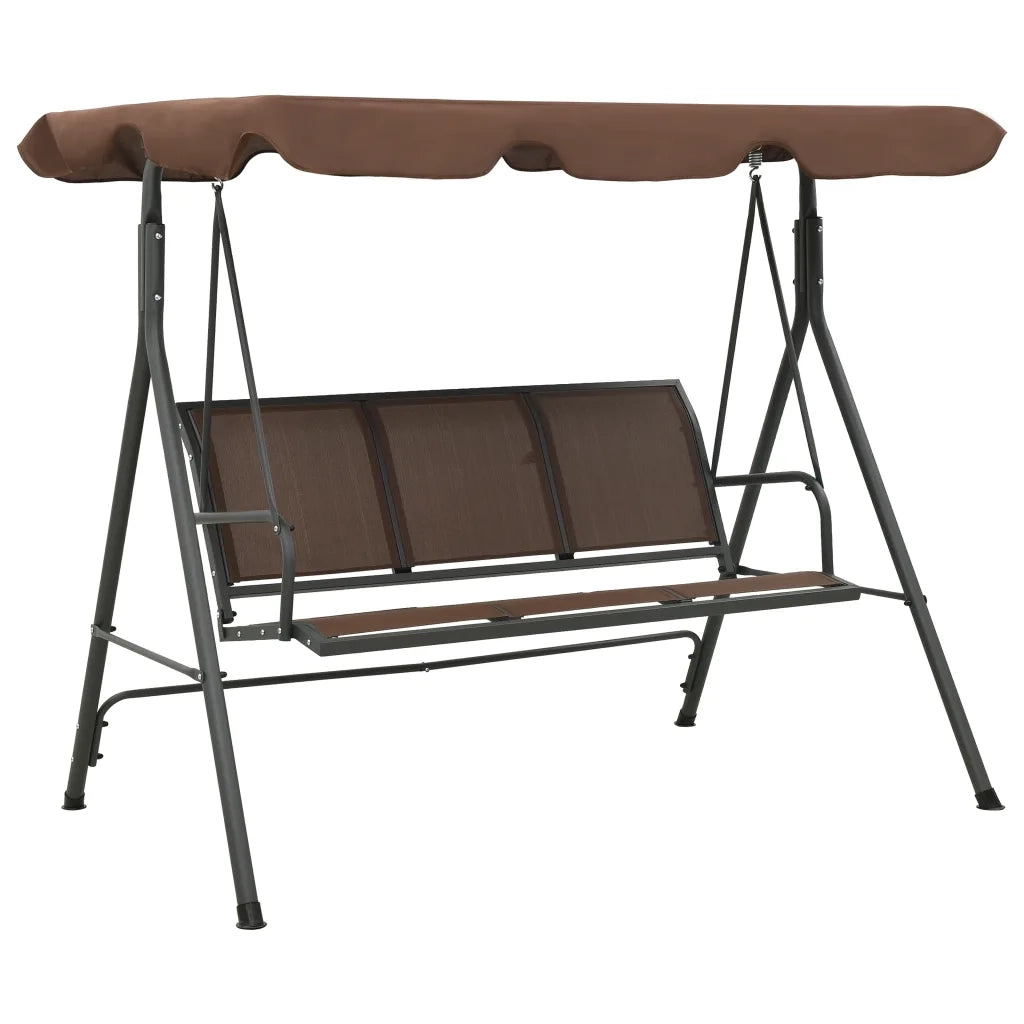 Panchina a Dondolo da Giardino con Baldacchino CaffÃ¨ cod mxl 43332