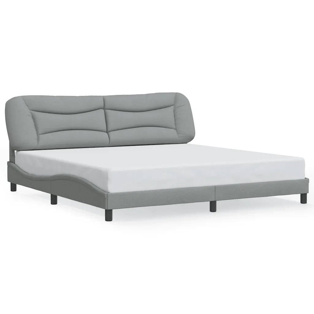 Giroletto con Testiera Grigio Chiaro 200x200 cm in Tessutocod mxl 90653