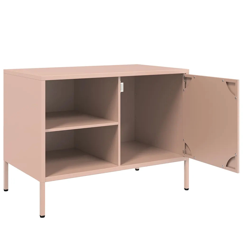 vidaXL Mobili TV 2pz Rosa 68x39x50,5 cm in Acciaio