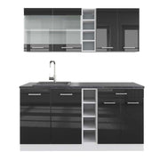 Vicco Cucina completa Antracite lucido/bianco 160 cm , PL Antracite