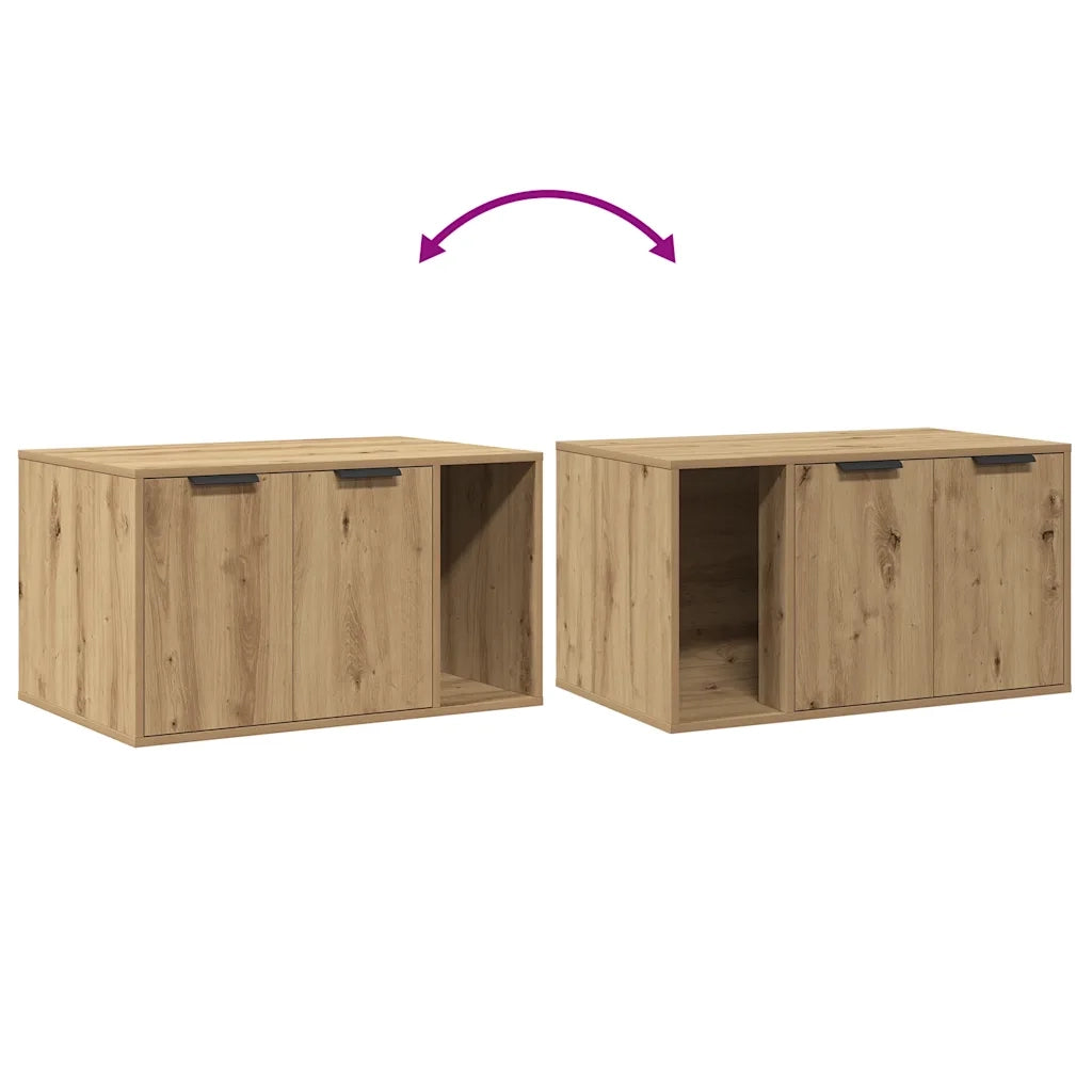 Recinto Lettiera Rovere Artigianale 80x50x45 cm in Truciolato 857741