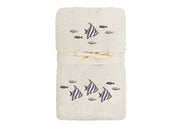 Set Asciugamano Copiola Salvietta Bagno In Spugna 100% Cotone Polinesia - Copiola - Panna