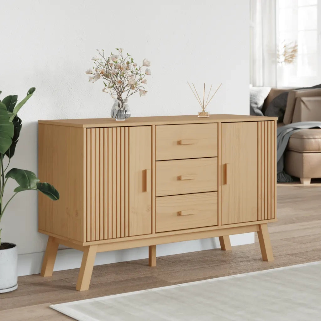 Credenza OLDEN Marrone 114x43x73,5 cm in Legno Massello di Pinocod mxl 114949