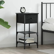 Armadio da Notte con cassetto Rovere Nero 33.5 x 36 x 70 cm 871240