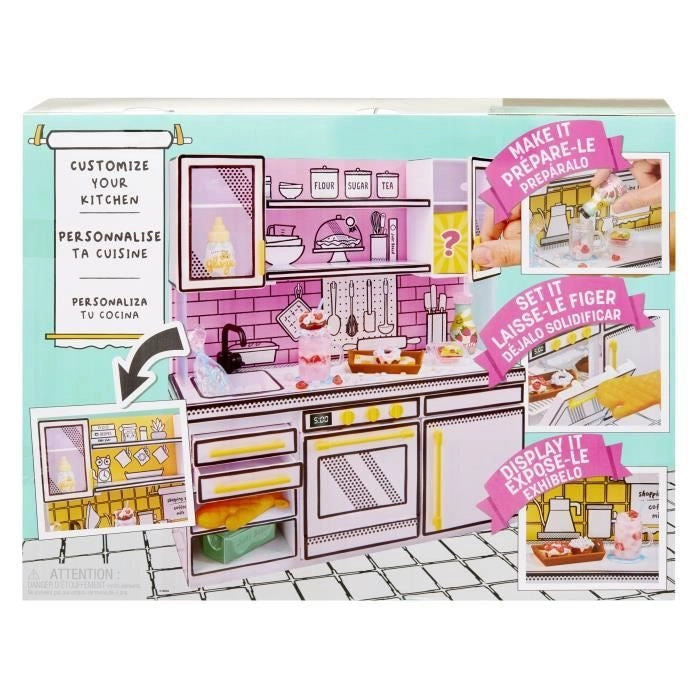 Miniverse di MGA - Make It Mini Kitchen - Cucina e 3 ricette incluse - Forno con lampada UV, frigorifero e piano di lavoro