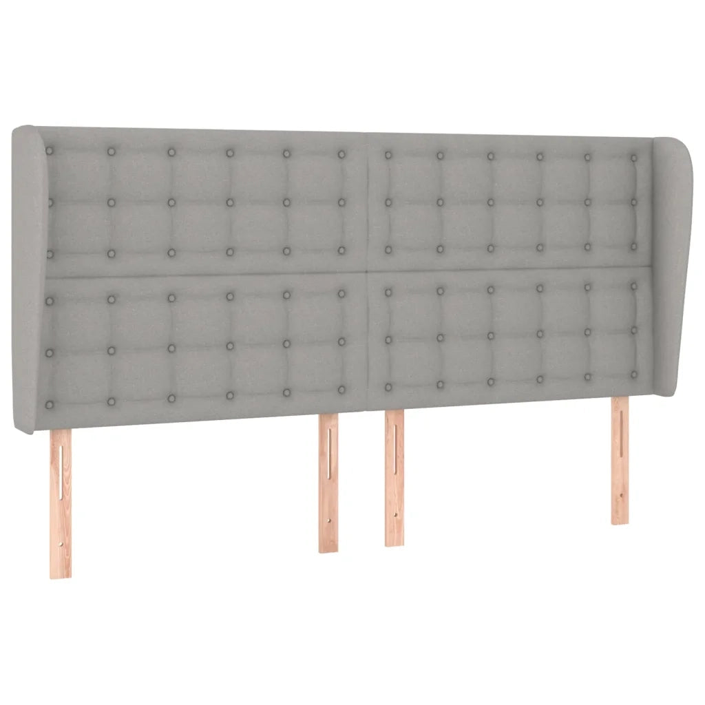 Testiera ad Orecchio Grigio Chiaro 163x23x118/128 cm in Tessuto 3118396