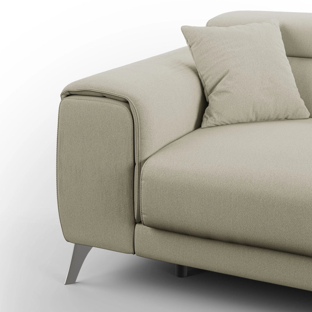 Fusion Divano con sedute allungabili in tessuto smacchiabile T05 215 cm panna