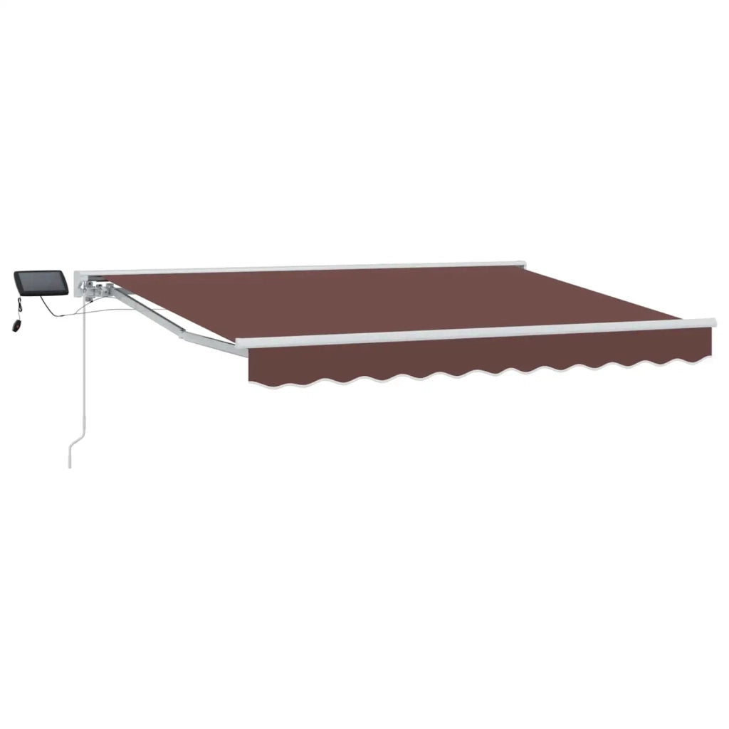 Cornice per Tenda Manuale con LED Marrone e bianco 3,5 x 2,5 m 3420597