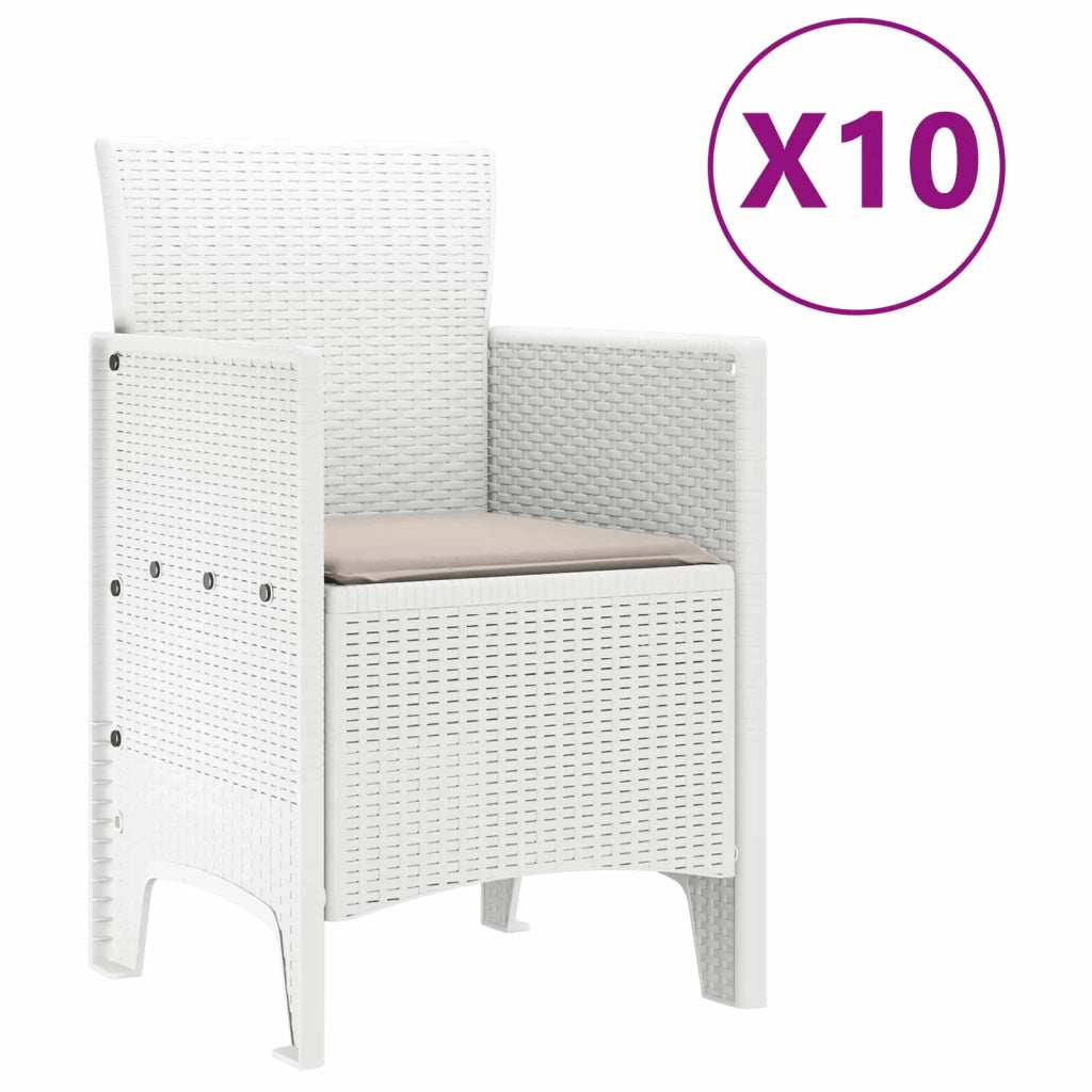 Set da Pranzo per Giardino 11 pcs Bianco Polipropilene 3378603