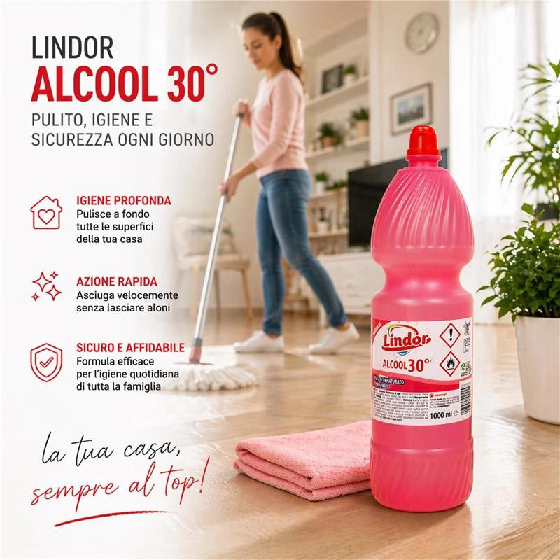 LINDOR DETERGENTE CON ALCOOL 30° PROFUMATO 12LT