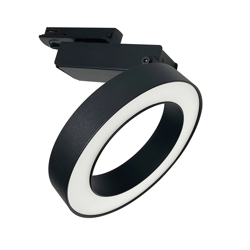 Faretto Per Binario Orientabile Rim In Metallo Nero E Bianco 1 Luce Calda