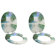 Sedile per toilette con chiusura morbida 2 pcs Verde 44 x 38 cm
