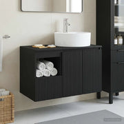 Set di mobili per il bagno 2 pz Nero Legno ingegnerizzato 3404075