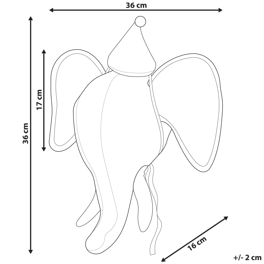 Decorazione in peluche per la cameretta dei bambini elefante in cotone grigio da appendere