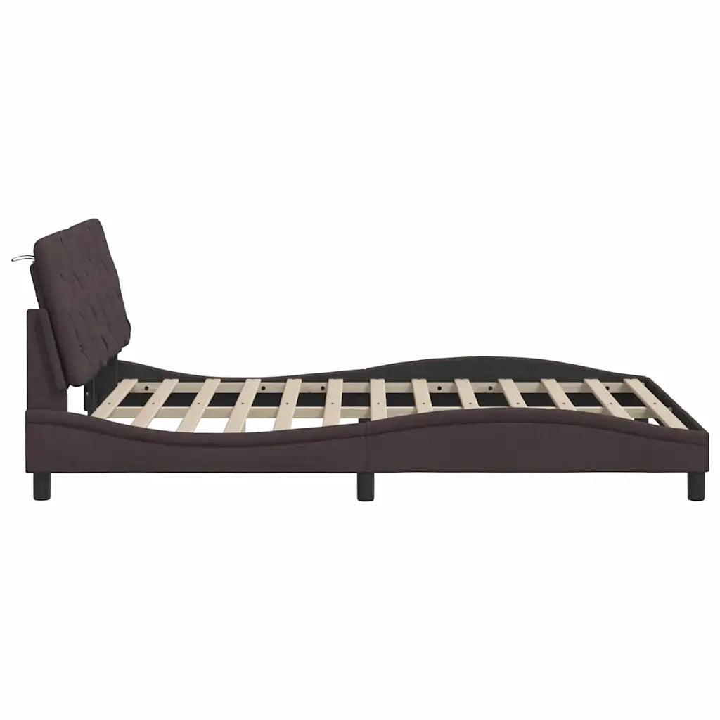 Giroletto senza Materasso-Struttura Letto Marrone Scuro 120x200 cm Tessuto 339439