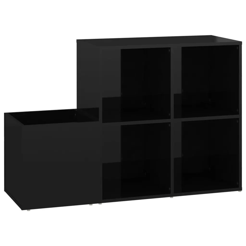 Scarpiera Ingresso Nero Lucido 105x35,5x70cm Legno Multistrato 808258