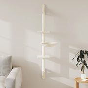 vidaXL Albero per Gatti con Tiragraffi a Parete Crema 142,5 cm