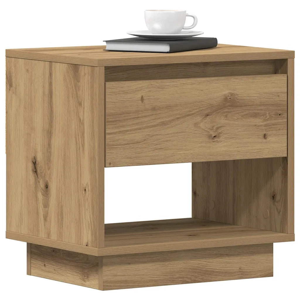 Comodino | Armadio da Notte | Mobiletto da notte Rovere artigianale 45 x 34 x 44 cm Legno multistrato