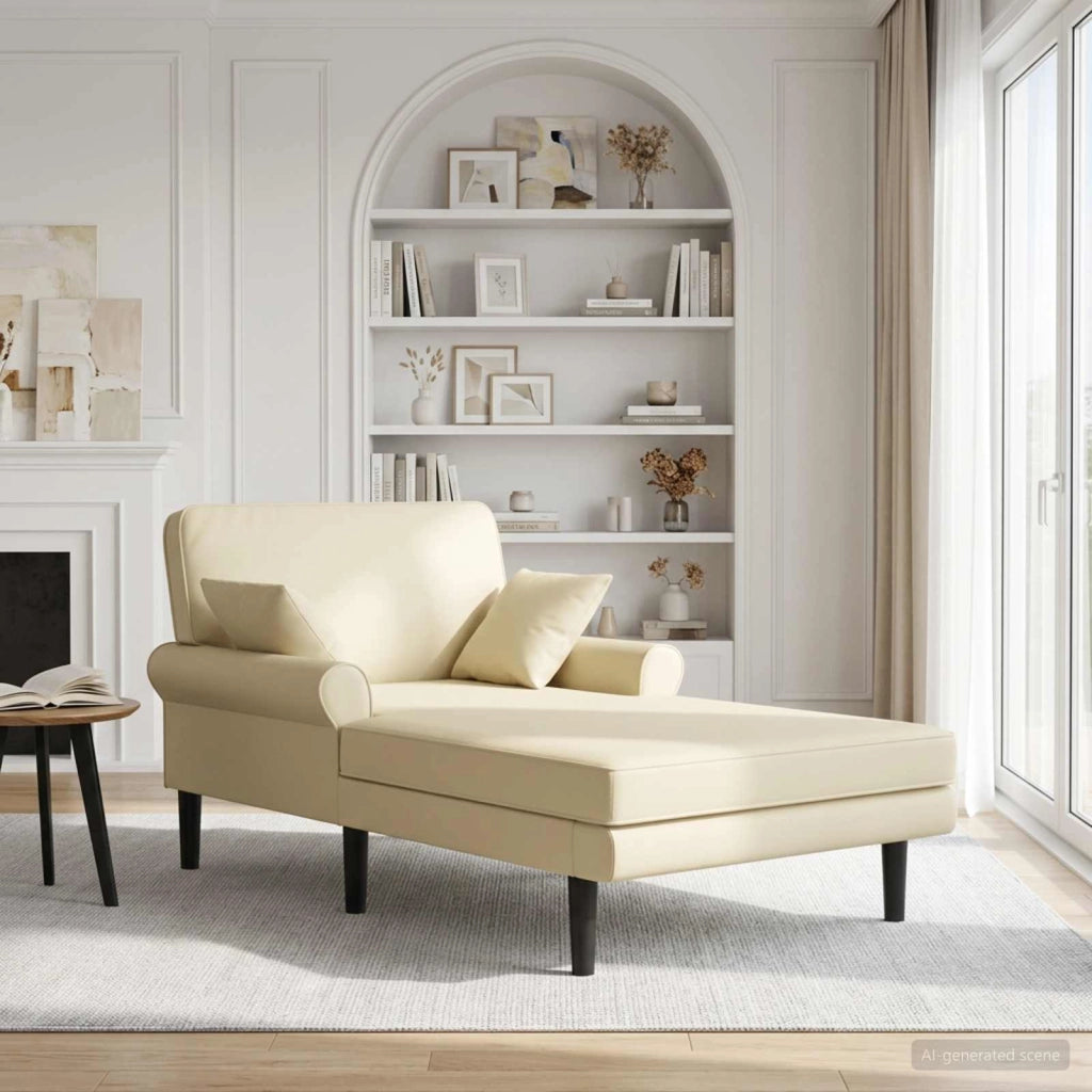 Chaise longue Crema Similpelle 42048094