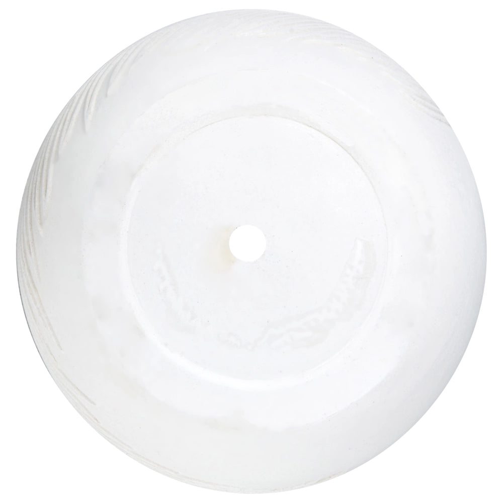 Vaso per piante da esterno in fibra di argilla bianca 42 x 42 x 40 cm Vaso rotondo resistente alle UC Motivo a foglie tradizionale