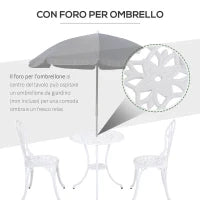 Set da Giardino 3 Pezzi in Alluminio con 2 Sedie 42.5x47.5x89 cm e Tavolino Rotondo Ø60x67 cm, Bianco