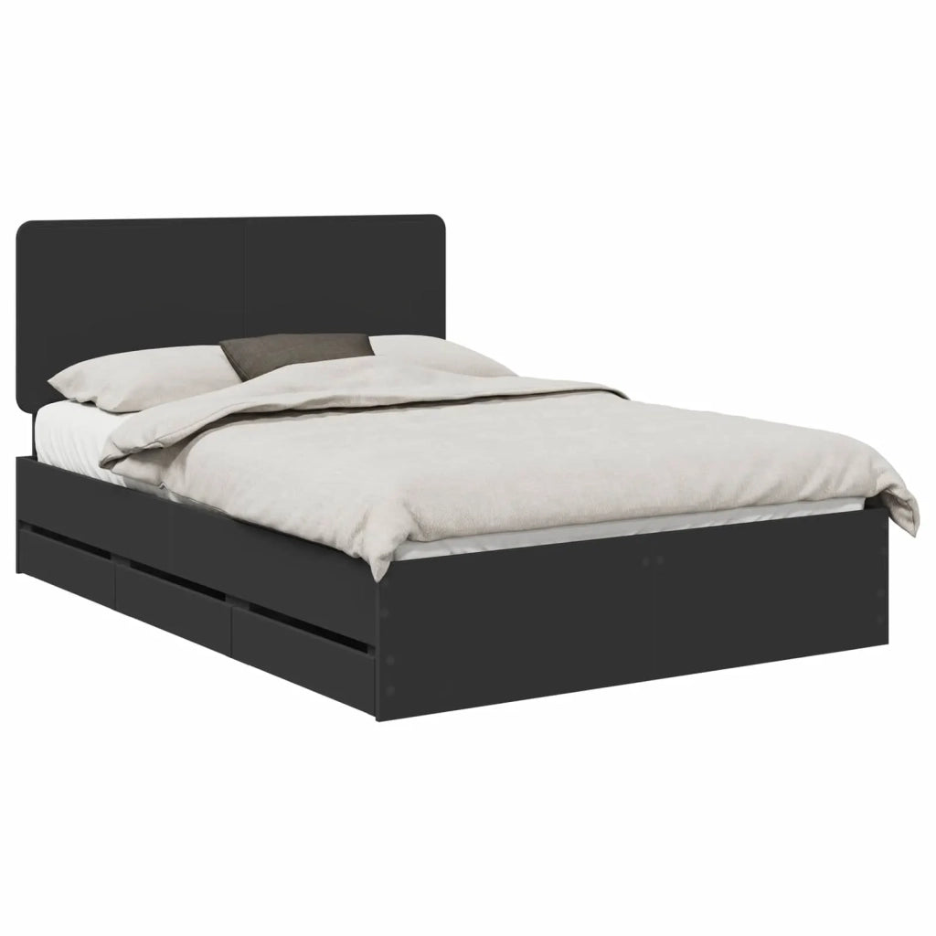 Struttura del letto Nero 140 x 190 cm Legno Ingegnerizzato